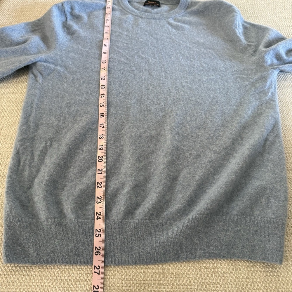 Quince Mens 100% Mongolian Cashmere Crewneck Sweater Faded Denim Size XL - Picture 10 of 10